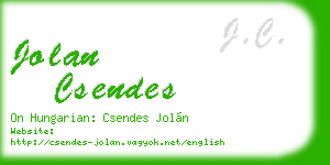 jolan csendes business card